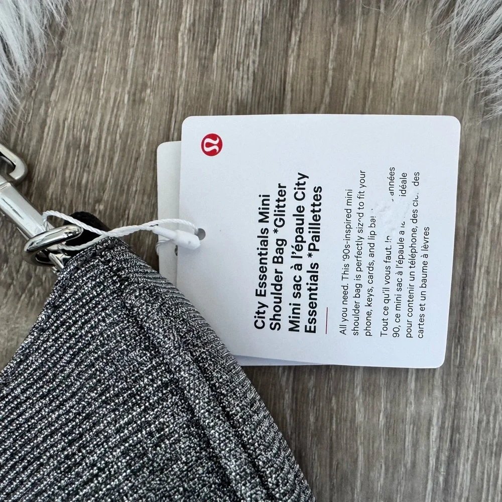 🖤🍋LULULEMON City Essentials Mini Shoulder Bag 1L Glitter Dark Graphite Grey